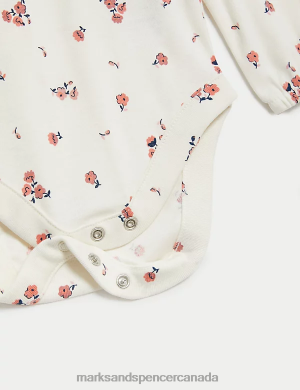 Baby Pink Mix Clothing Marks & Spencer 2pc Cotton Rich Floral Outfit 20VTD7667 - Marks and Spencer outlet