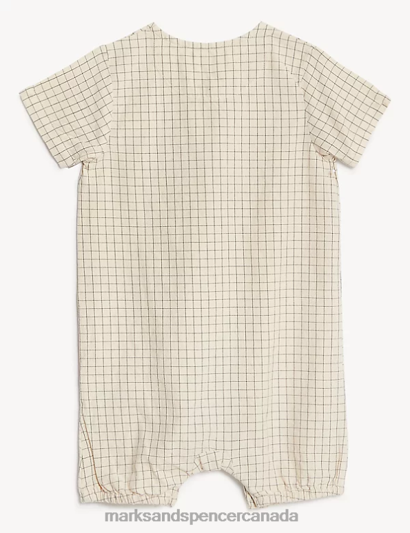 Marks and Spencer near me - Baby Stone Mix Clothing Marks & Spencer Pure Cotton Gingham Romper 20VTD7555