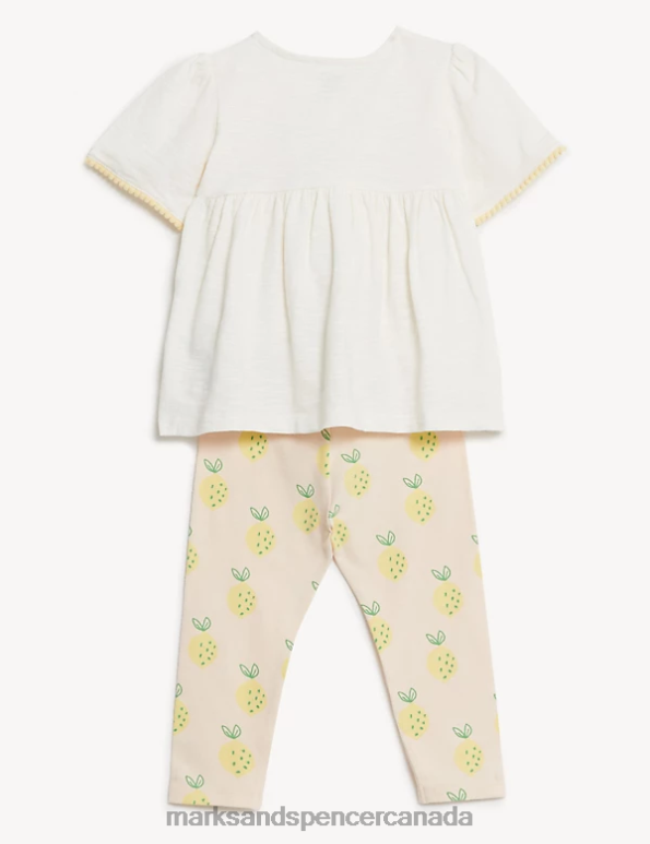 Marks and Spencer near me - Baby White Mix Clothing Marks & Spencer 2pc Cotton Rich Lemon Outfit 20VTD7687