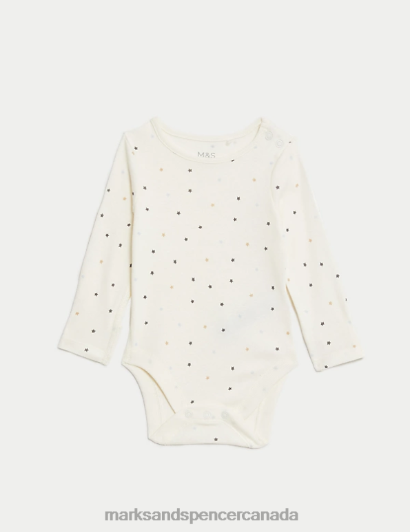 Baby White Mix Clothing Marks & Spencer 4pc Pure Cotton Stars Starter Set 20VTD7360 - Marks and Spencer outlet