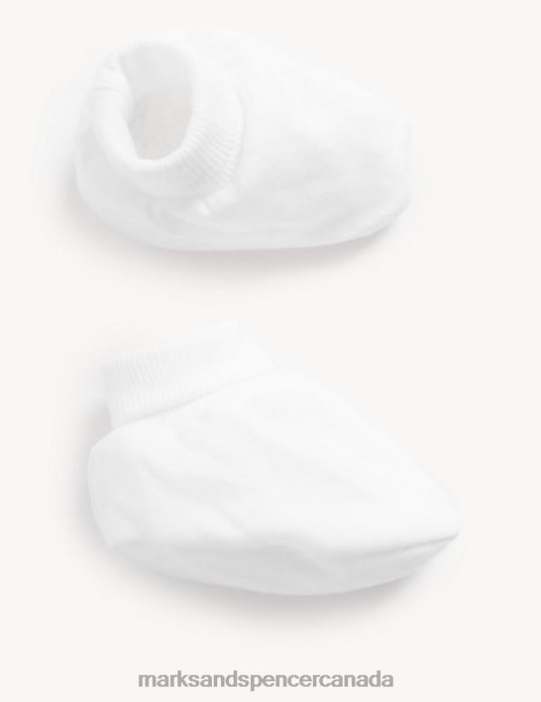 Marks and Spencer Canada - Baby White Clothing Marks & Spencer 4pk Pure Cotton Booties 20VTD7358