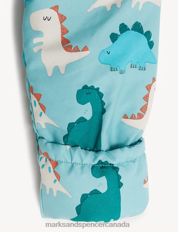 Baby Teal Mix Clothing Marks & Spencer Hooded Dinosaur Print Snowsuit 20VTD7395 - Marks and Spencer Canada locations