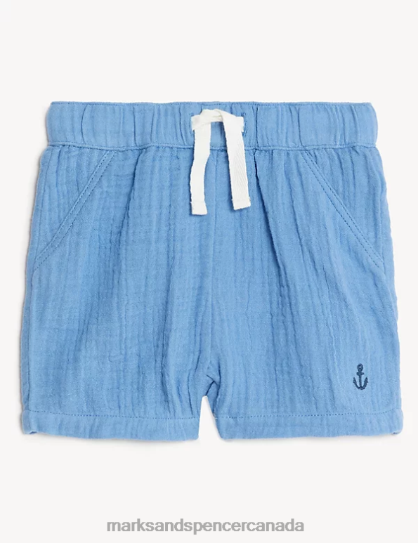 Marks and Spencer Canada - Baby Blue Mix Clothing Marks & Spencer Pure Cotton Shorts 20VTD7567
