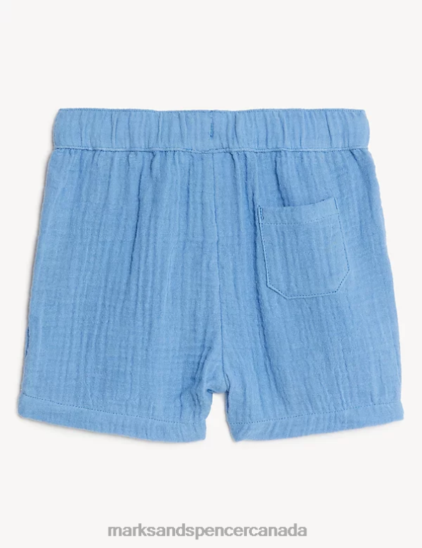 Marks and Spencer Canada - Baby Blue Mix Clothing Marks & Spencer Pure Cotton Shorts 20VTD7567
