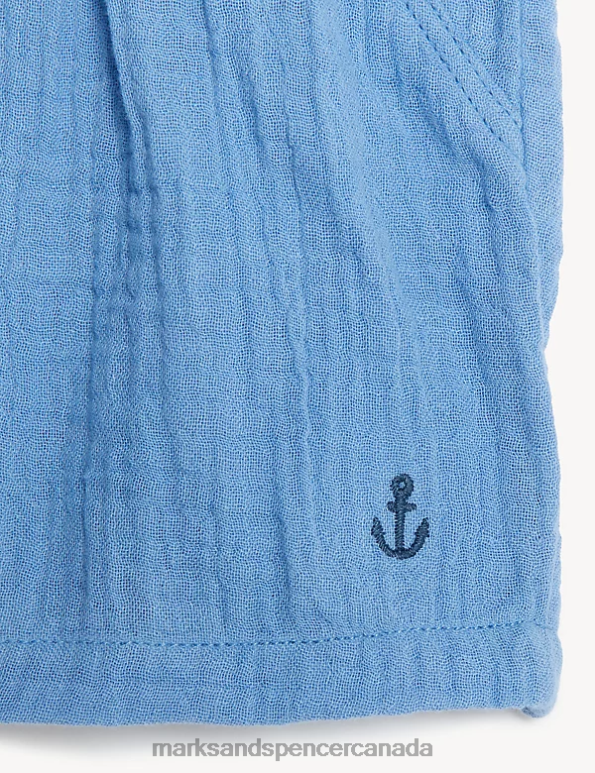 Marks and Spencer Canada - Baby Blue Mix Clothing Marks & Spencer Pure Cotton Shorts 20VTD7567