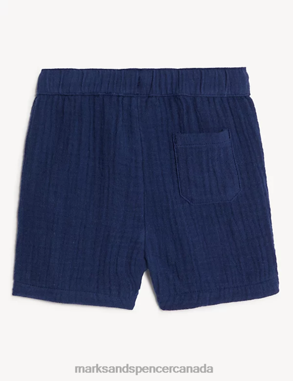Marks and Spencer Canada - Baby Navy Clothing Marks & Spencer Pure Cotton Shorts 20VTD7772