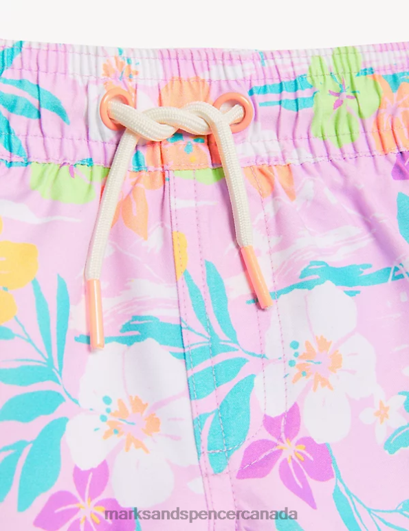 Baby Pink Mix Clothing Marks & Spencer Ocean Print Swim Shorts 20VTD7451 - Marks and Spencer Canada locations