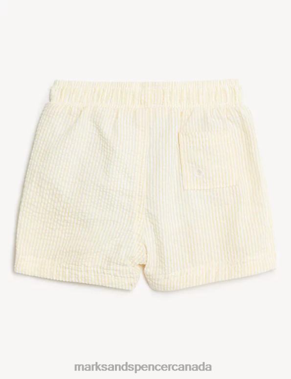 Baby Yellow Mix Clothing Marks & Spencer Cotton Blend Seersucker Swim Shorts 20VTD7414 - Marks and Spencer online