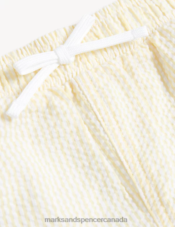 Baby Yellow Mix Clothing Marks & Spencer Cotton Blend Seersucker Swim Shorts 20VTD7414 - Marks and Spencer online