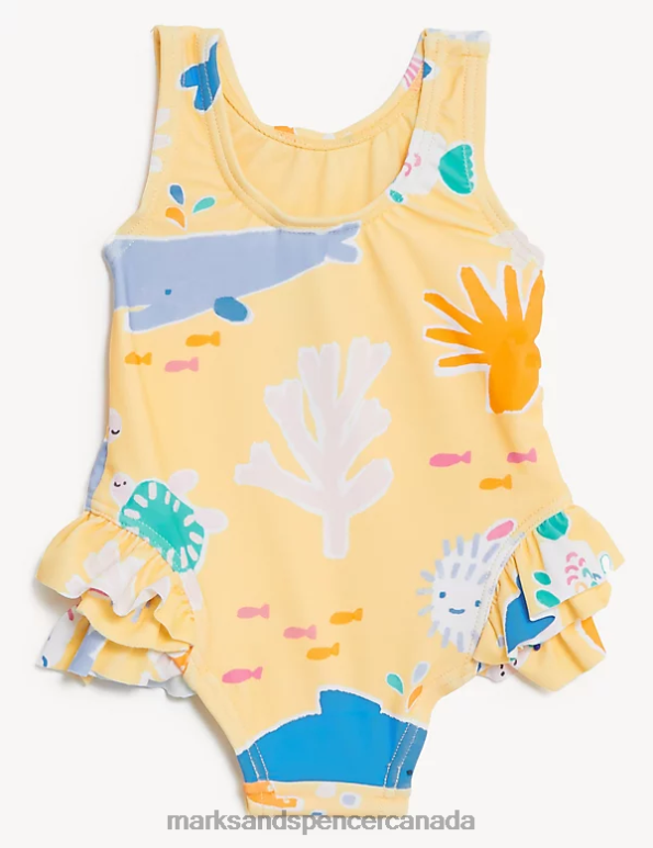 Baby Yellow Mix Clothing Marks & Spencer Sea Life Print Swimsuit 20VTD7710 - Marks and Spencer online