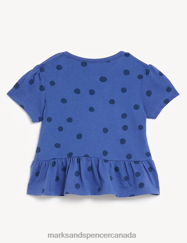 Baby Blue Clothing Marks & Spencer Pure Cotton Spot T-Shirt 20VTD7734 - Marks and Spencer outlet