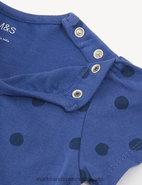 Baby Blue Clothing Marks & Spencer Pure Cotton Spot T-Shirt 20VTD7734 - Marks and Spencer outlet