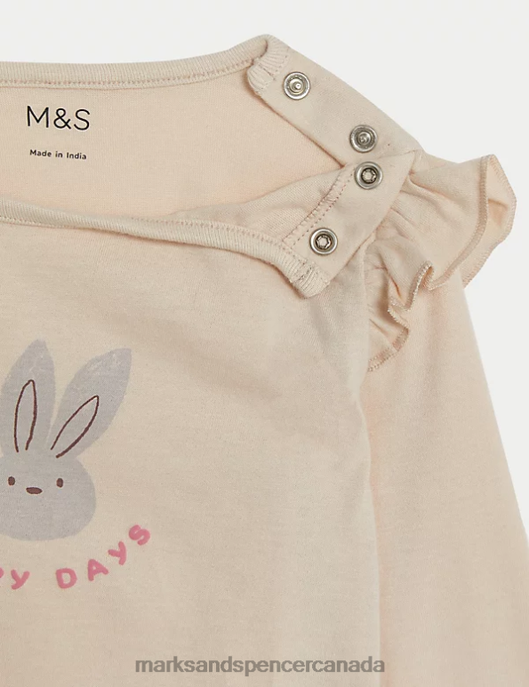Marks and Spencer Canada - Baby Cream Clothing Marks & Spencer Pure Cotton Bunny Slogan Top 20VTD7623