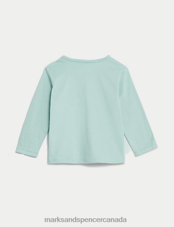 Baby Light Teal Clothing Marks & Spencer Pure Cotton Top 20VTD7752 - Marks and Spencer online