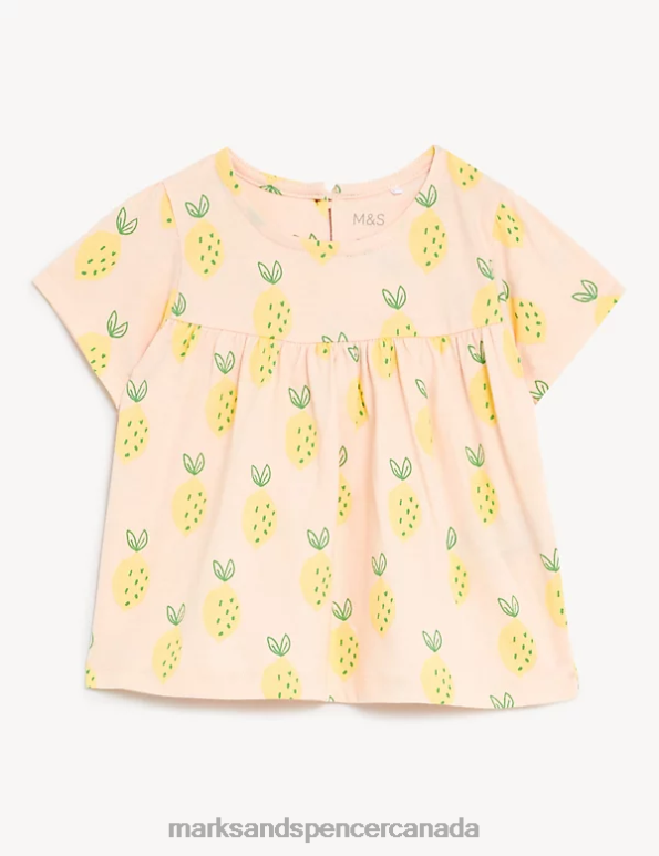 Marks and Spencer sale - Baby Multi Clothing Marks & Spencer 3pk Pure Cotton Lemon & Plain T-Shirts 20VTD7688