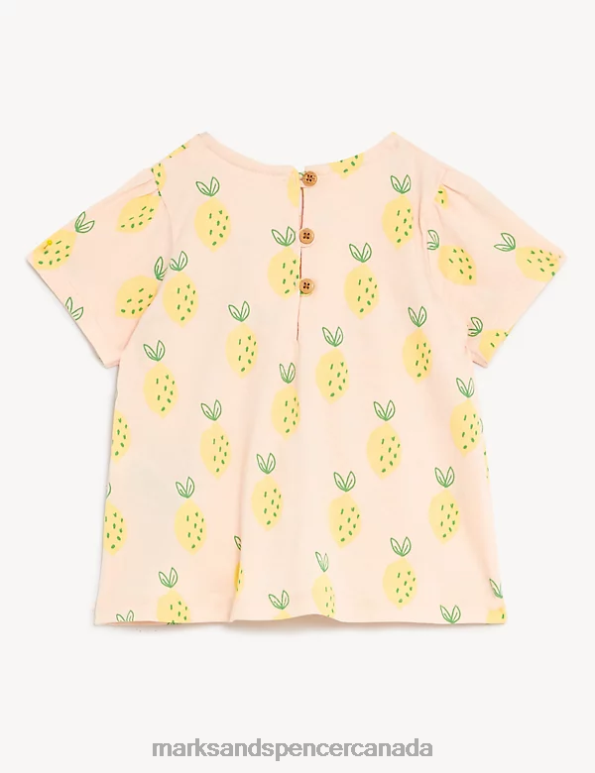 Marks and Spencer sale - Baby Multi Clothing Marks & Spencer 3pk Pure Cotton Lemon & Plain T-Shirts 20VTD7688