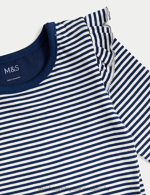 Baby Multi Clothing Marks & Spencer 5pk Pure Cotton Striped & Plain Tops 20VTD7648 - Marks and Spencer online
