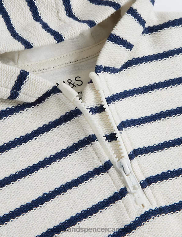 Marks and Spencer near me - Baby Multi Clothing Marks & Spencer Cotton Rich Hooded Striped Sweater 20VTD7297