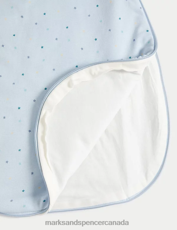 Marks and Spencer Canada - Unisex Ice Blue Accessories Marks & Spencer Pure Cotton Bear 2.5 Tog Sleeping Bag 20VTD7450