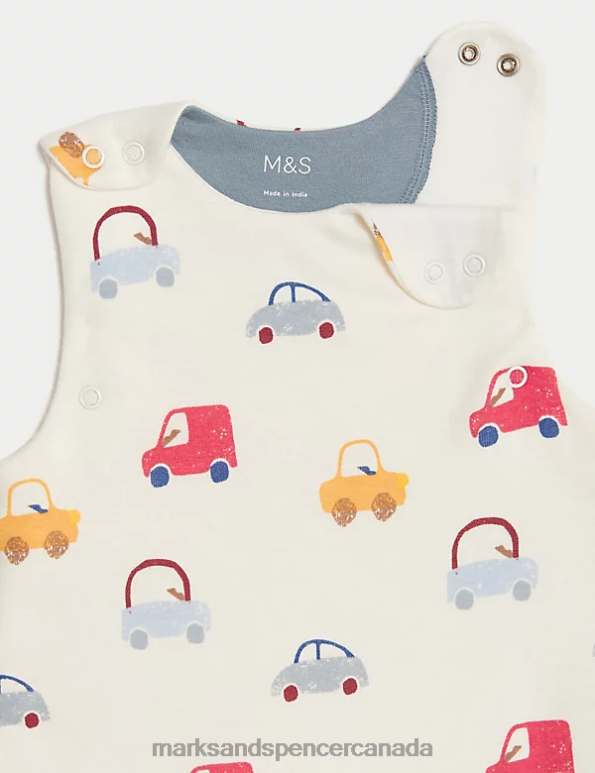 Unisex White/Med Blue Accessories Marks & Spencer Pure Cotton Transport 1.5 Tog Sleeping Bag 20VTD7272 - Marks and Spencer Canada locations