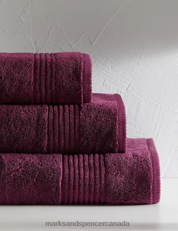 Unisex Dark Crimson Accessories Marks & Spencer Egyptian Cotton Luxury Towel 20VTD3638 - Marks and Spencer outlet