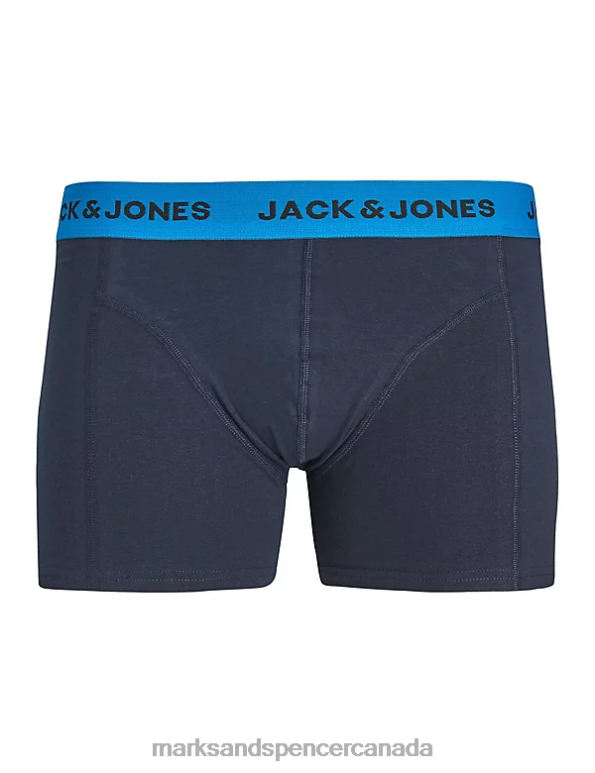 Marks and Spencer sale - Unisex Navy Accessories Marks & Spencer 3pk Cotton Rich Trunks 20VTD7223