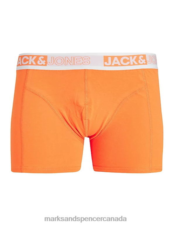 Unisex Orange Mix Accessories Marks & Spencer 3pk Cotton Rich Trunks 20VTD7546 - Marks and Spencer Canada locations