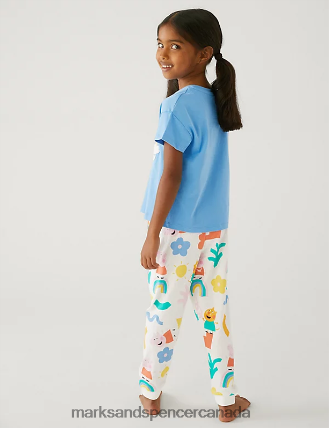 Marks and Spencer Canada - Clothing 20VTD9343 Blue Mix Unisex Marks & Spencer Peppa Pig Pyjamas