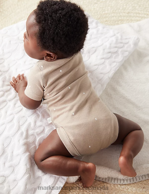 Unisex Biscuit Clothing Marks & Spencer Cotton Rich Spot Big Hugs Slogan Bodysuit 20VTD7491 - Marks and Spencer online