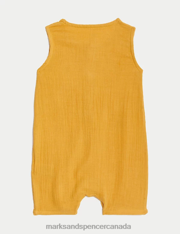 Unisex Copper Tan Clothing Marks & Spencer Pure Cotton Romper 20VTD7572 - Marks and Spencer outlet