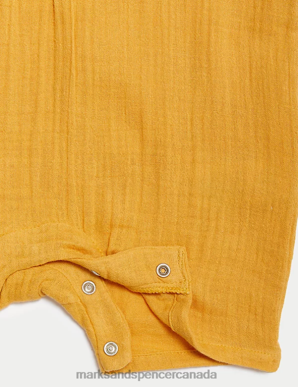Unisex Copper Tan Clothing Marks & Spencer Pure Cotton Romper 20VTD7572 - Marks and Spencer outlet