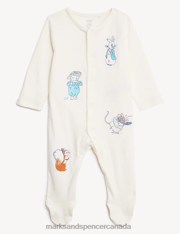 Marks and Spencer sale - Unisex Cream Mix Clothing Marks & Spencer 4pc Cotton Rich Peter Rabbit Starter Set 20VTD7425