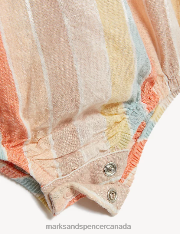 Unisex Multi Clothing Marks & Spencer Cotton Rich Striped Romper 20VTD7750 - Marks and Spencer outlet