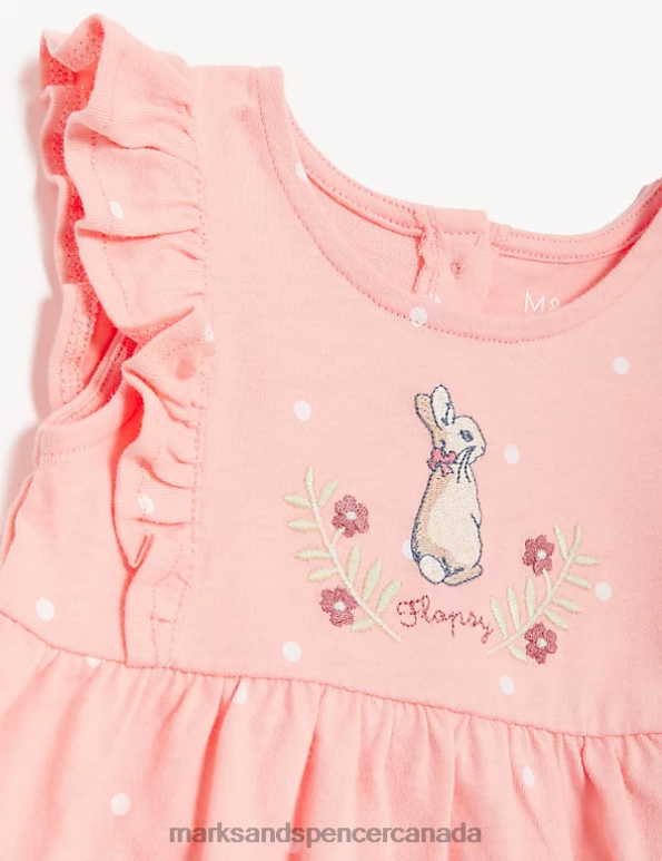 Unisex Pink Mix Clothing Marks & Spencer Pure Cotton Peter Rabbit Romper 20VTD7728 - Marks and Spencer Canada locations