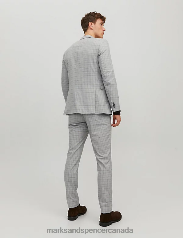 Unisex Grey Clothing Marks & Spencer Checked Single Breasted Blazer 20VTD5906 - Marks and Spencer online