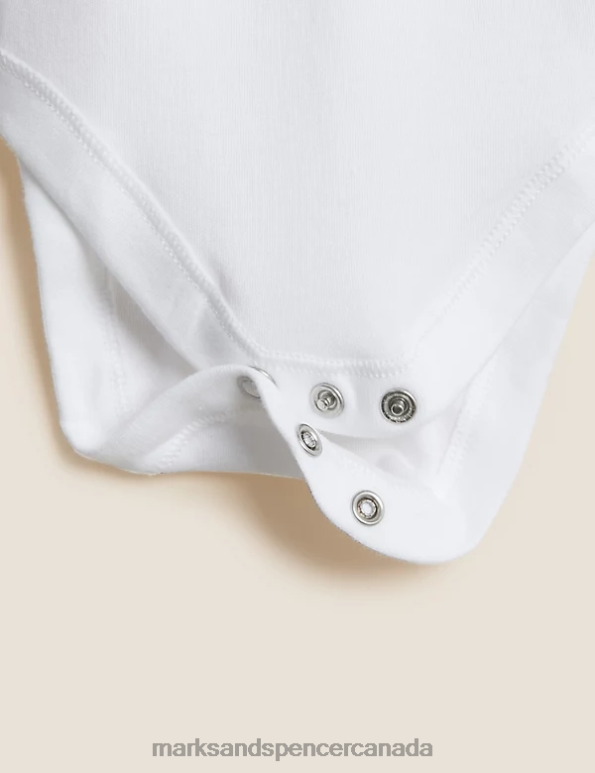 Marks and Spencer sale - Unisex White Clothing Marks & Spencer 5pk Pure Cotton Bodysuits 20VTD7436