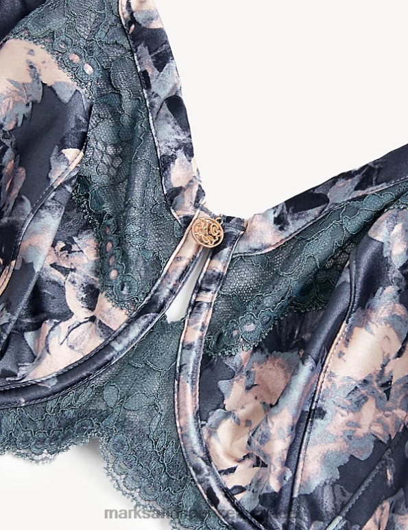 Unisex Air Force Blue Clothing Marks & Spencer Lunaria Silk Wired Minimiser Bra 20VTD3799 - Marks and Spencer online