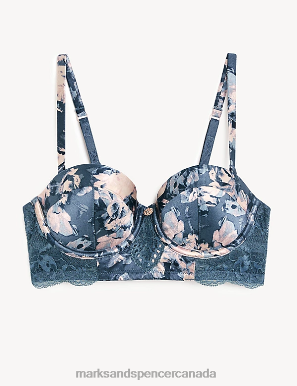 Marks and Spencer near me - Unisex Air Force Blue Clothing Marks & Spencer Lunaria Silk Wired Multiway Balcony Bra 20VTD3717