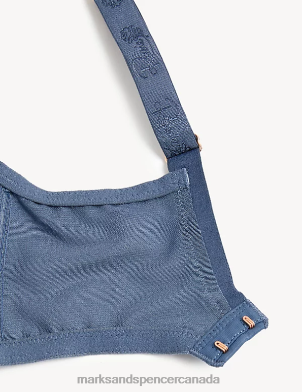 Unisex Air Force Blue Clothing Marks & Spencer Lunaria Silk Wired Plunge Bra 20VTD4067 - Marks and Spencer Canada locations
