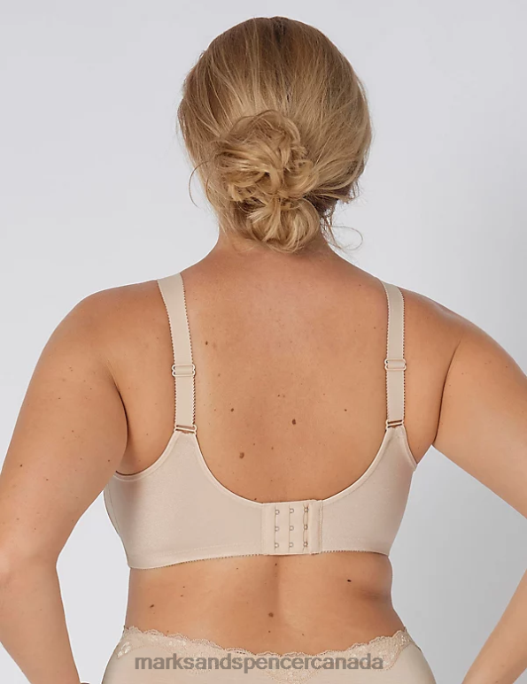 Unisex Beige Clothing Marks & Spencer Doreen Non Wired Total Support Bra with Cotton 20VTD4304 - Marks and Spencer online