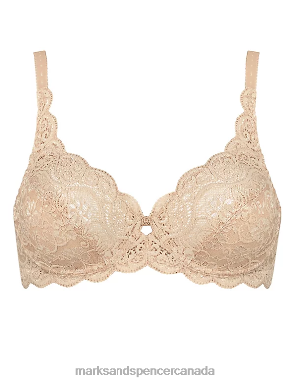 Unisex Biscuit Clothing Marks & Spencer Amourette 300 Lace Underwired Full Cup Bra 20VTD4647 - Marks and Spencer outlet