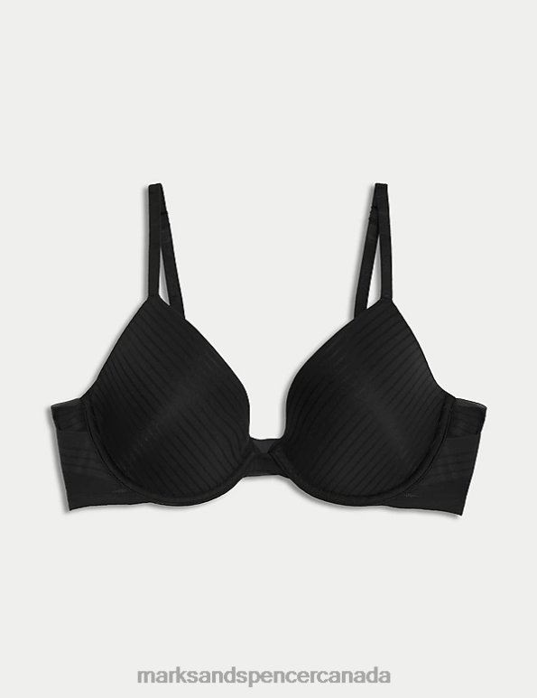 Unisex Black Clothing Marks & Spencer Body Define Wired Plunge T-Shirt Bra 20VTD3922 - Marks and Spencer online