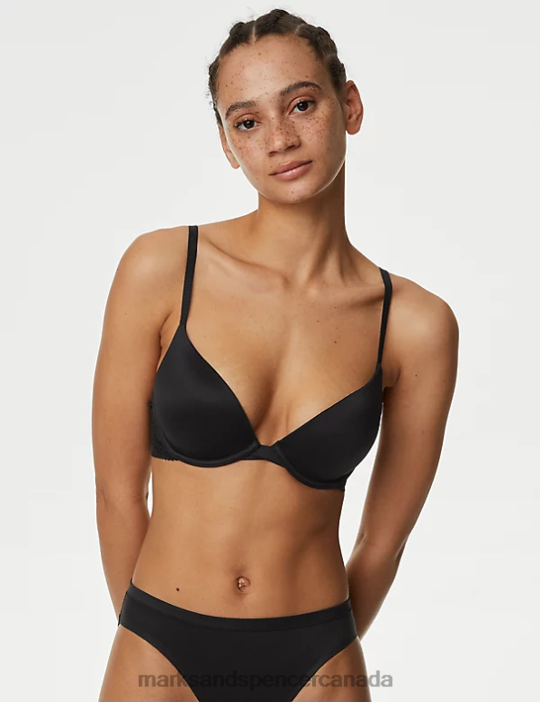 Unisex Black Clothing Marks & Spencer Body Soft Wired Plunge Bra 20VTD4437 - Marks and Spencer online
