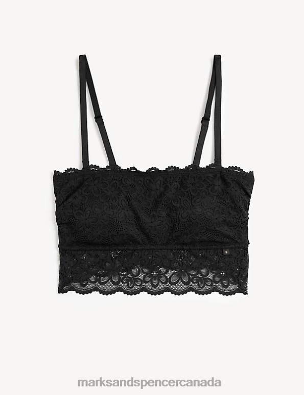 Marks and Spencer sale - Unisex Black Clothing Marks & Spencer Cleo Lace Non Wired Bandeau Bra 20VTD3840