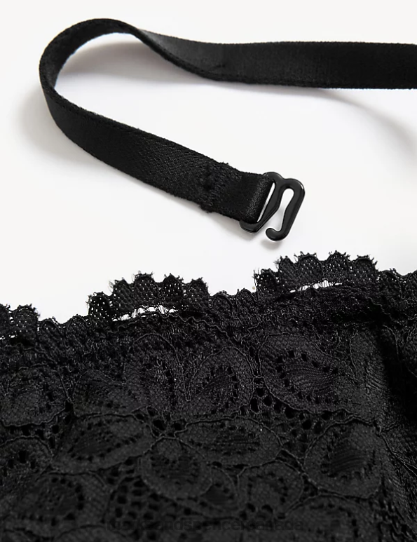 Marks and Spencer sale - Unisex Black Clothing Marks & Spencer Cleo Lace Non Wired Bandeau Bra 20VTD3840