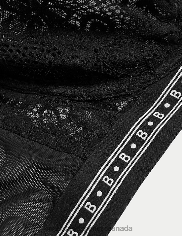 Unisex Black Clothing Marks & Spencer Cleo Lace Wired Balcony Bra 20VTD4196 - Marks and Spencer outlet