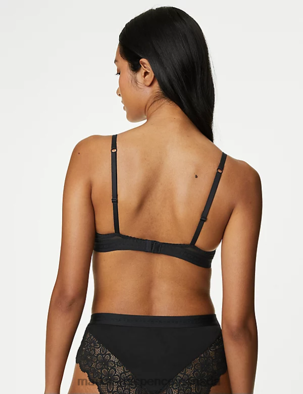 Unisex Black Clothing Marks & Spencer Cleo Wired Plunge Bra 20VTD4498 - Marks and Spencer outlet