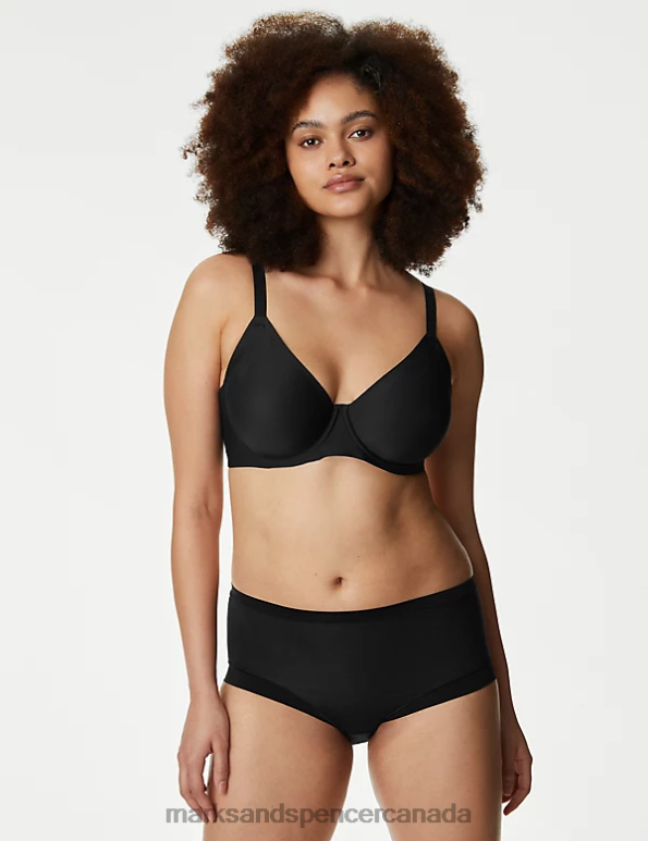 Unisex Black Clothing Marks & Spencer Flexifit Invisible Wired Full-cup Bra 20VTD4378 - Marks and Spencer outlet