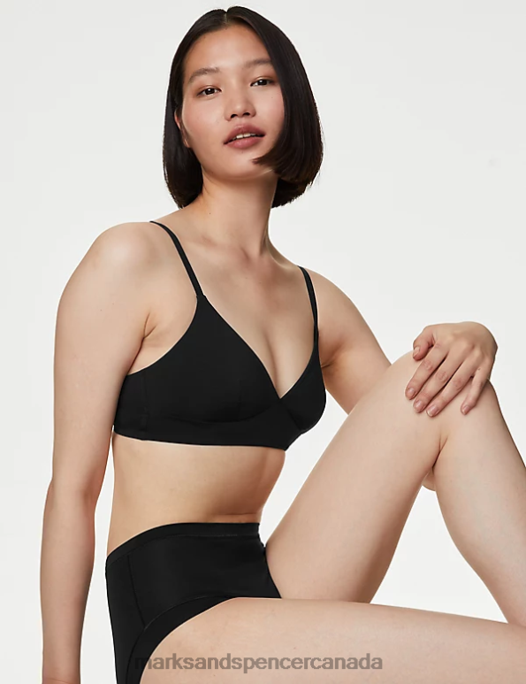 Unisex Black Clothing Marks & Spencer Flexifit Non Wired Bralette 20VTD4035 - Marks and Spencer Canada locations