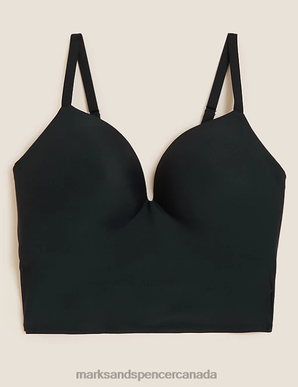 Unisex Black Clothing Marks & Spencer Flexifit Non Wired Push-Up Plunge Bra 20VTD4438 - Marks and Spencer Canada locations